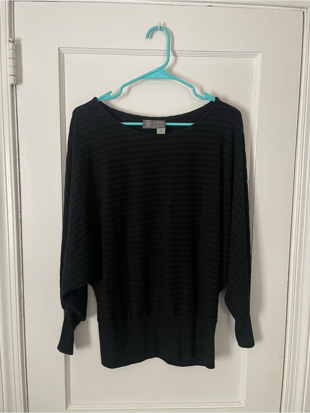 Anthropologie Saturday/Sunday Black Ribbed Shawna Hacci Sweater Women’s Size XS